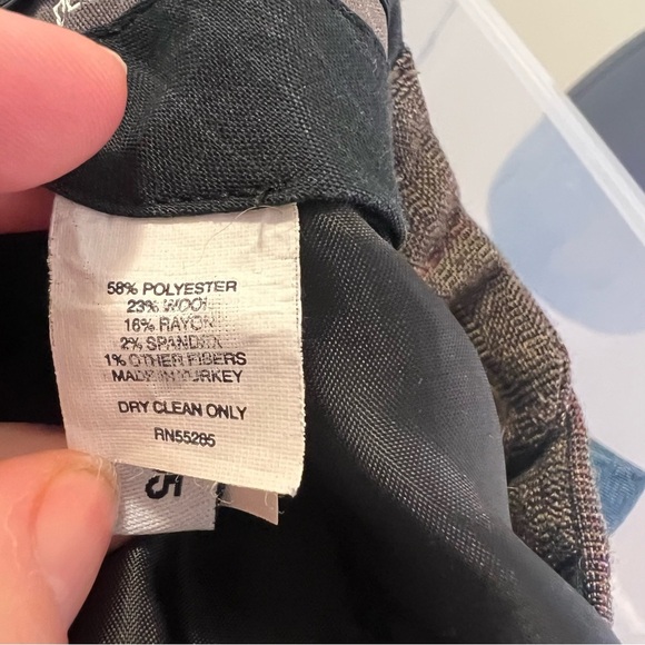 Express Design Studio Editor Dress Pant Trousers Brown Plaid 6 - Picture 9 of 9